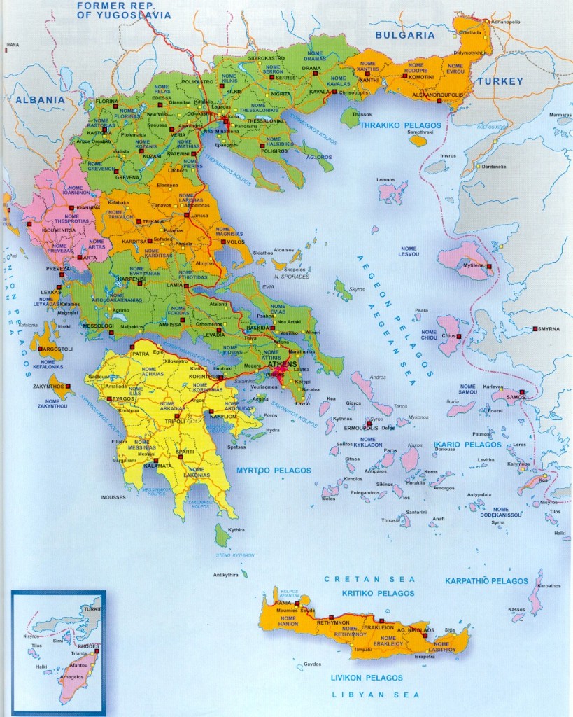 Mapa de Grecia y sus islas