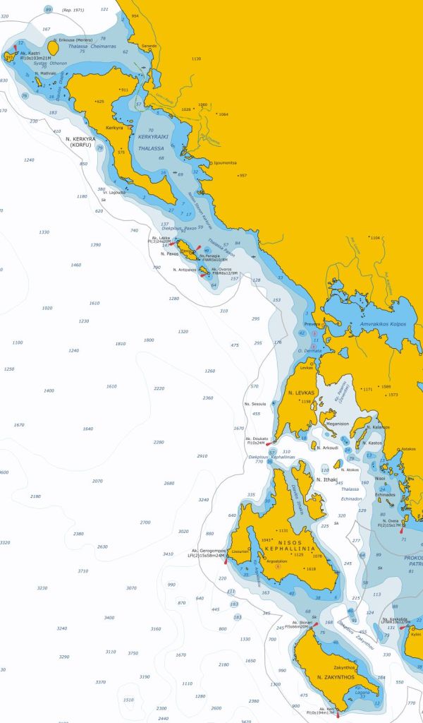 Mapa de las Islas Jónicas